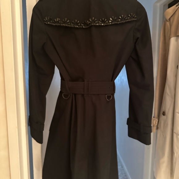 Burberry Women's Trench Coat W/Jewels - Black Size 4 Fitted. Rare - Picture 8 of 11